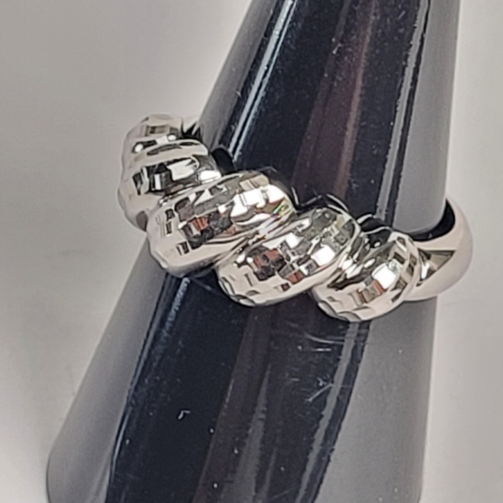 ITAOR Italy 925 Sterling Silver Shiny Twisted Shrimp Ring Size 9 TESTED